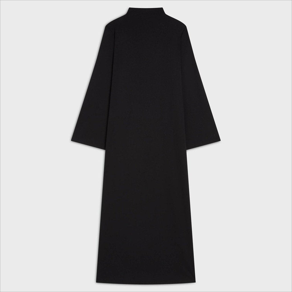 Elegant Half-Turtleneck Pullover Maxi Dress | Loose Fit Solid Color Dress with Hidden Pockets(MA313) by Mariam's Collection