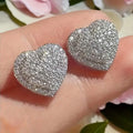 Elegant Heart-Shaped Zirconia Stud Earrings by DailySale