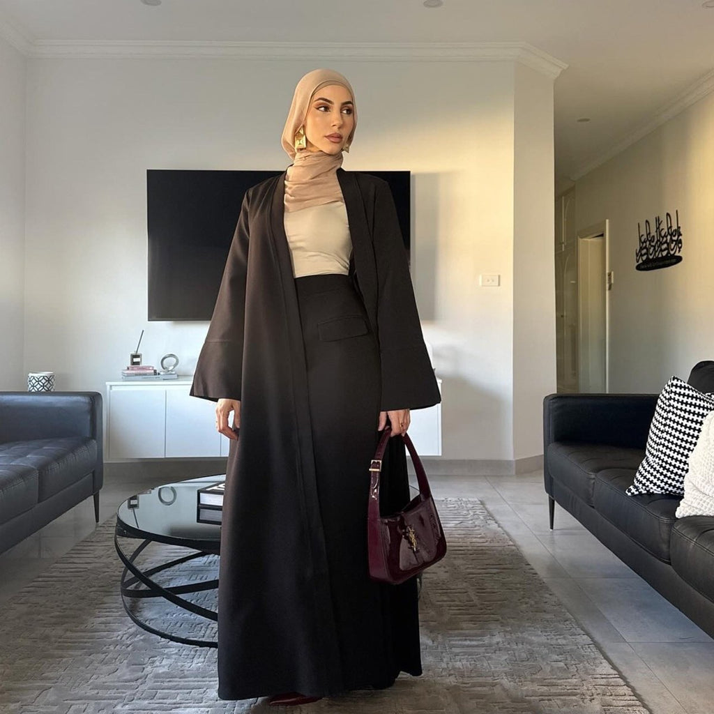Elegant Long Cardigan & Maxi Skirt Set(MS175) by Mariam's Collection