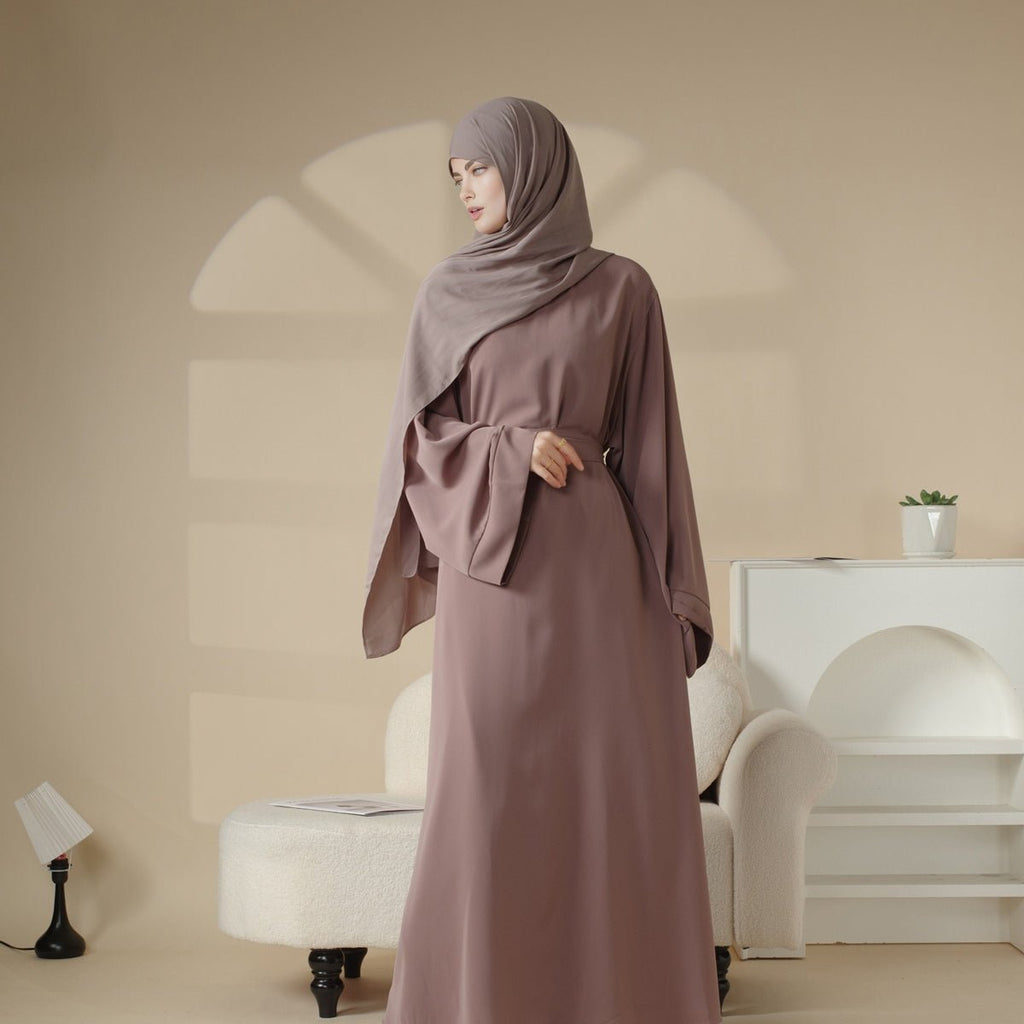 Elegant Solid Color Abaya For Muslimahs (MA036) by Mariam's Collection