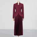 Embroidered Blazer & Pleated Skirt Set(MS214) by Mariam's Collection