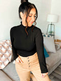 Emily Everyday Ribbed Turtleneck Bodysuit by Girl Code Couture
