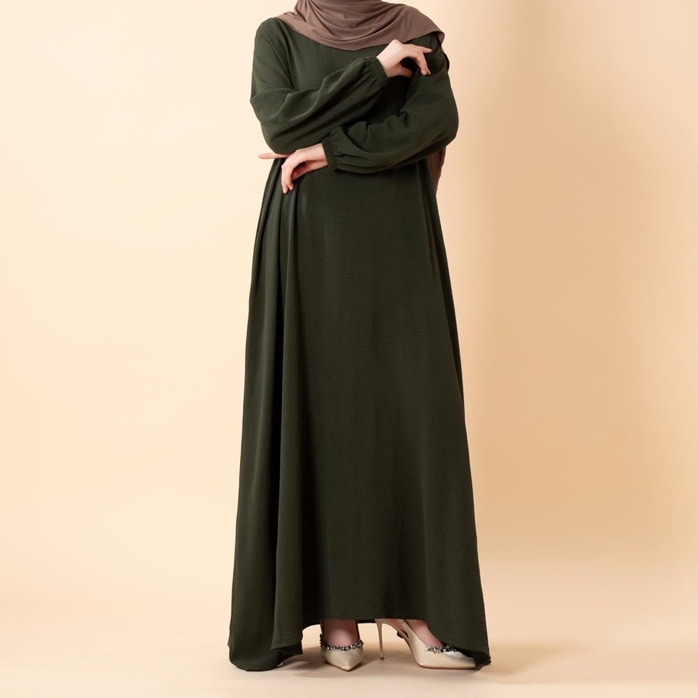 Essential Flow Crepe Maxi Dress with Pockets (MA385) by Mariam's Collection