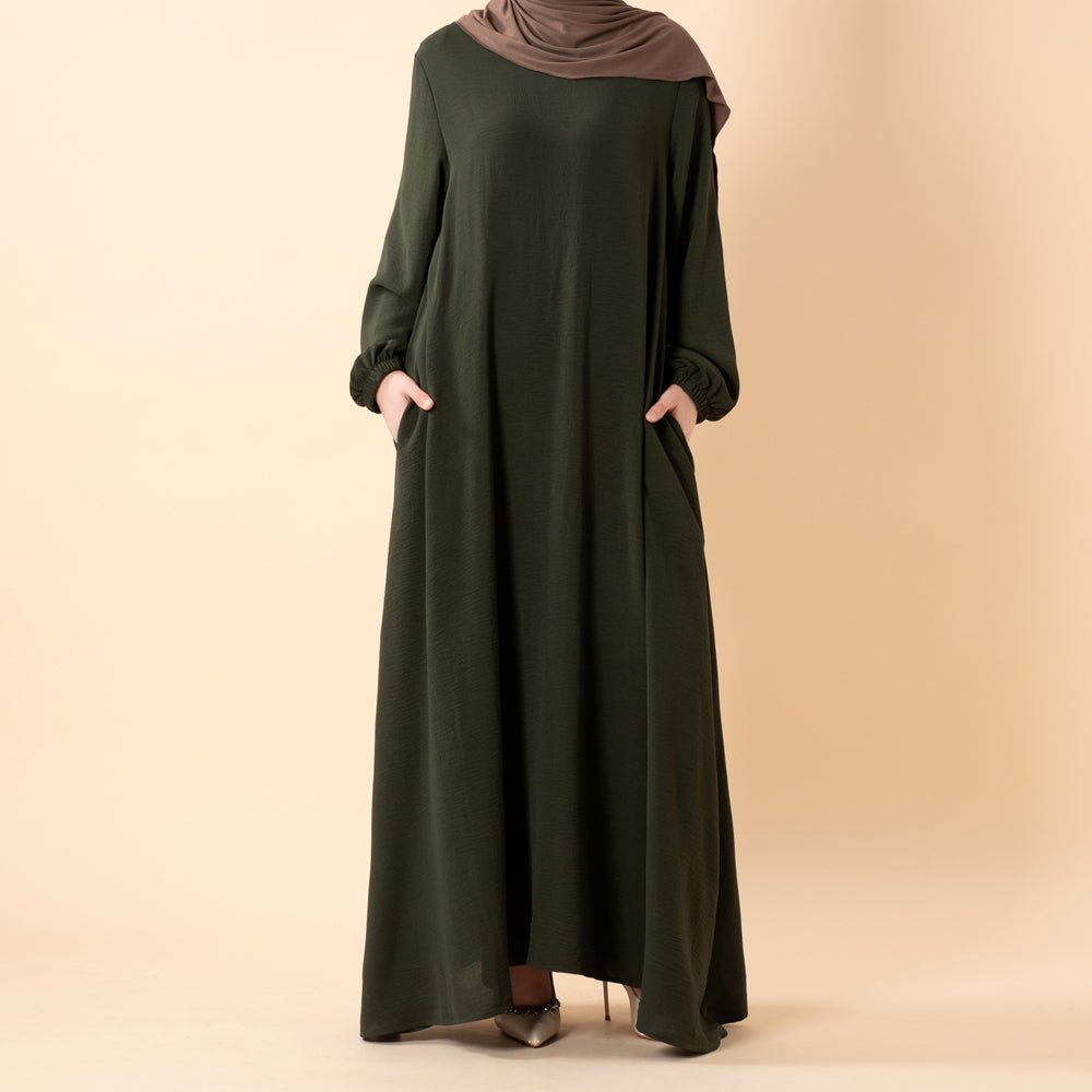 Essential Flow Crepe Maxi Dress with Pockets (MA385) by Mariam's Collection