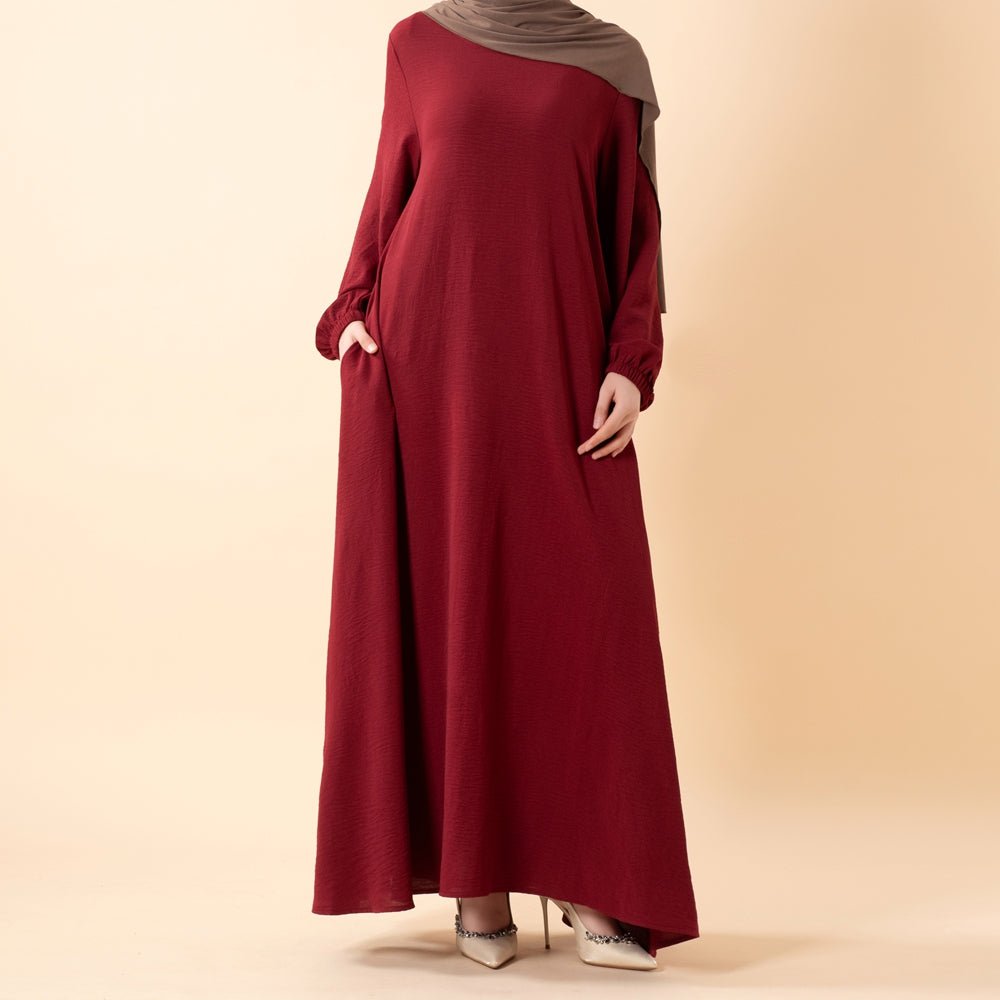 Essential Flow Crepe Maxi Dress with Pockets (MA385) by Mariam's Collection