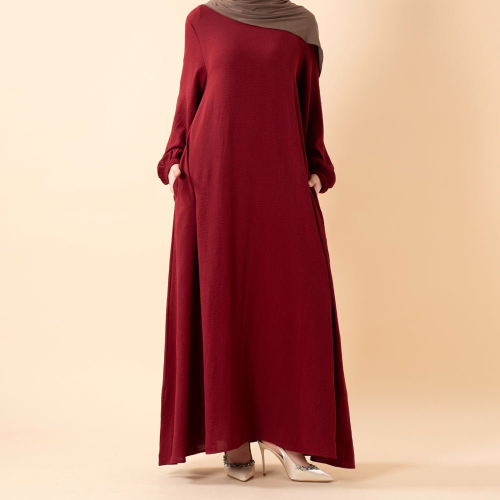 Essential Flow Crepe Maxi Dress with Pockets (MA385) by Mariam's Collection