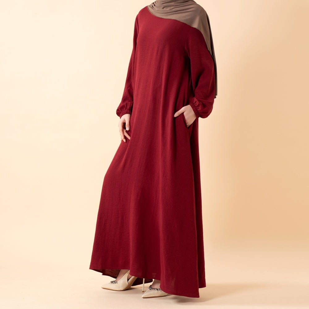 Essential Flow Crepe Maxi Dress with Pockets (MA385) by Mariam's Collection