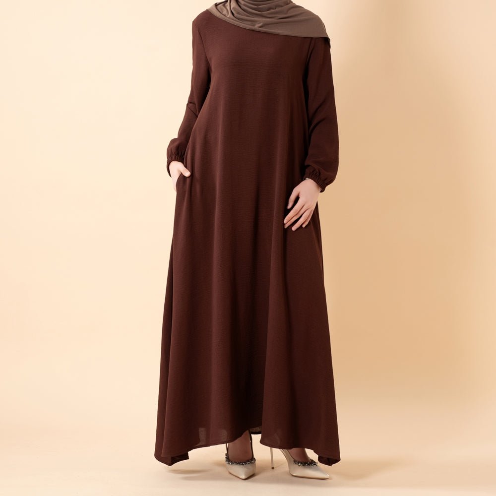 Essential Flow Crepe Maxi Dress with Pockets (MA385) by Mariam's Collection