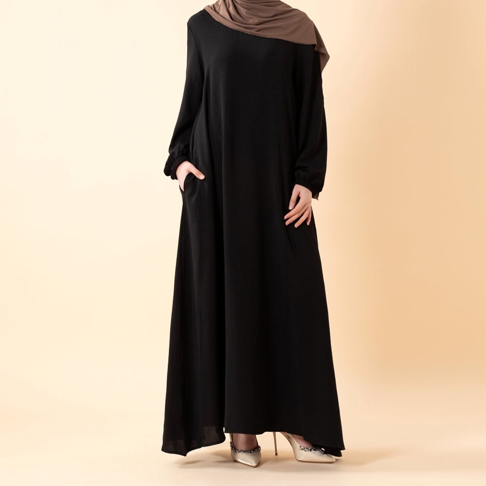 Essential Flow Crepe Maxi Dress with Pockets (MA385) by Mariam's Collection