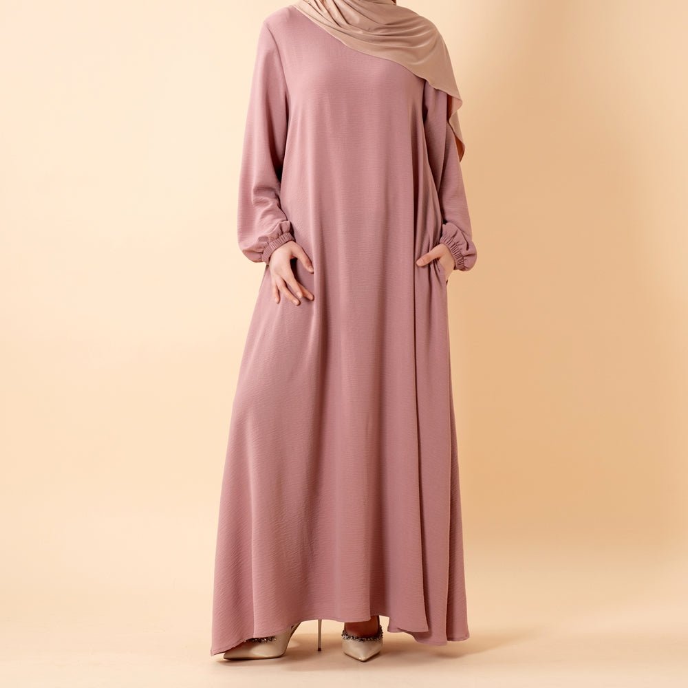 Essential Flow Crepe Maxi Dress with Pockets (MA385) by Mariam's Collection