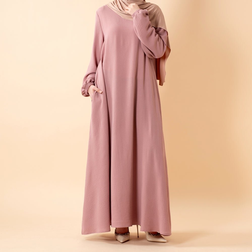 Essential Flow Crepe Maxi Dress with Pockets (MA385) by Mariam's Collection
