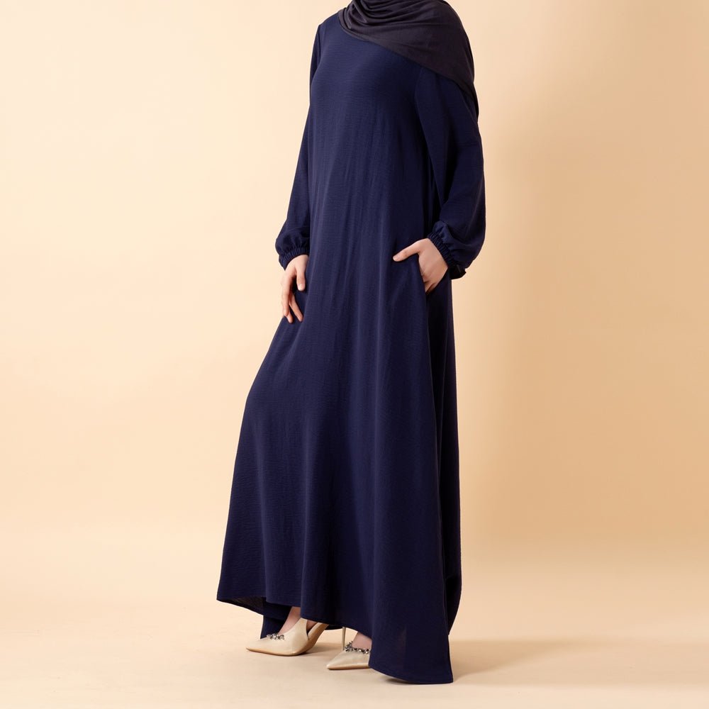 Essential Flow Crepe Maxi Dress with Pockets (MA385) by Mariam's Collection