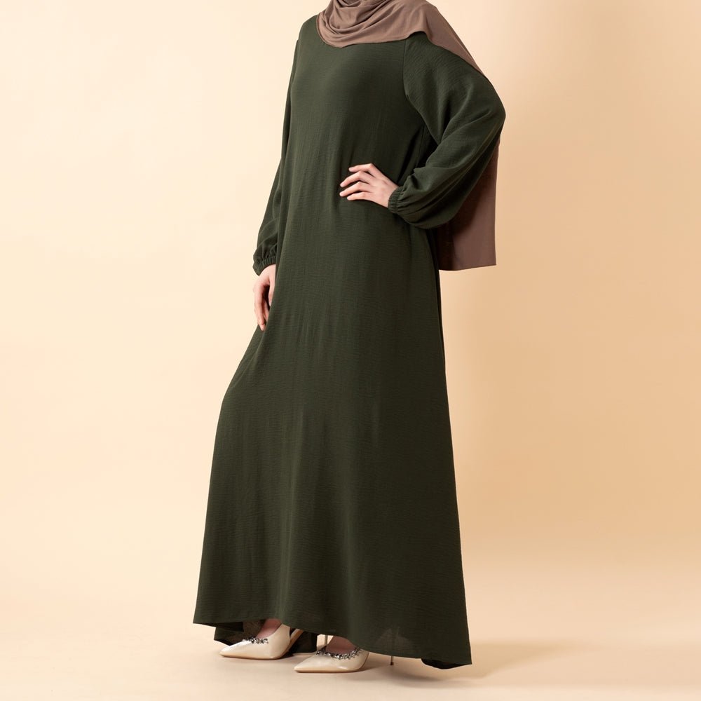 Essential Flow Crepe Maxi Dress with Pockets (MA385) by Mariam's Collection