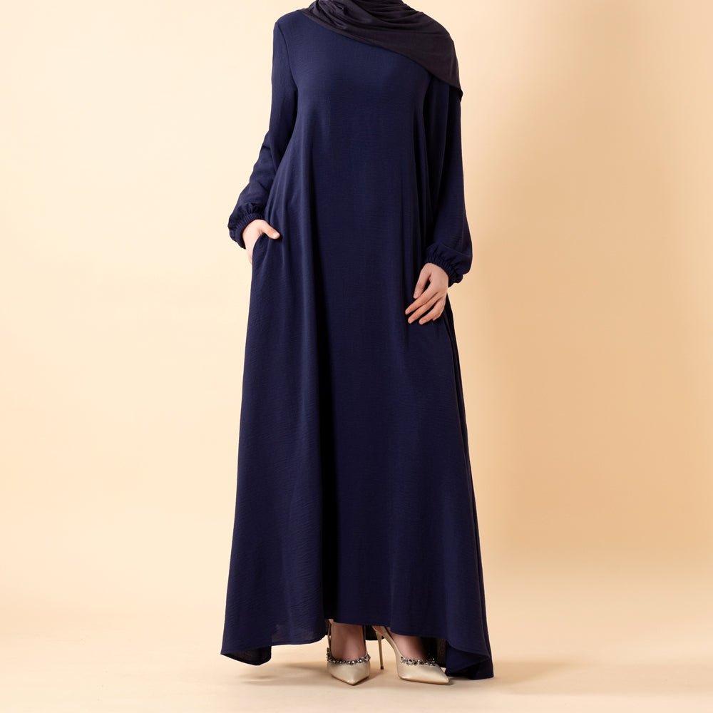 Essential Flow Crepe Maxi Dress with Pockets (MA385) by Mariam's Collection