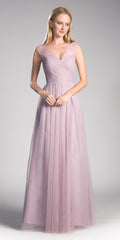 Ladivine ET320 Illusion V-Neck and Back Long Dress by DiscountDressShop