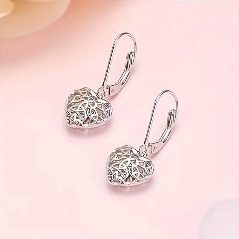 Exquisite Hollow Heart-Shaped Hoop Earrings by DailySale