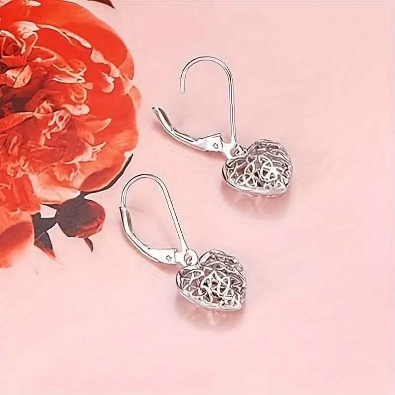 Exquisite Hollow Heart-Shaped Hoop Earrings by DailySale