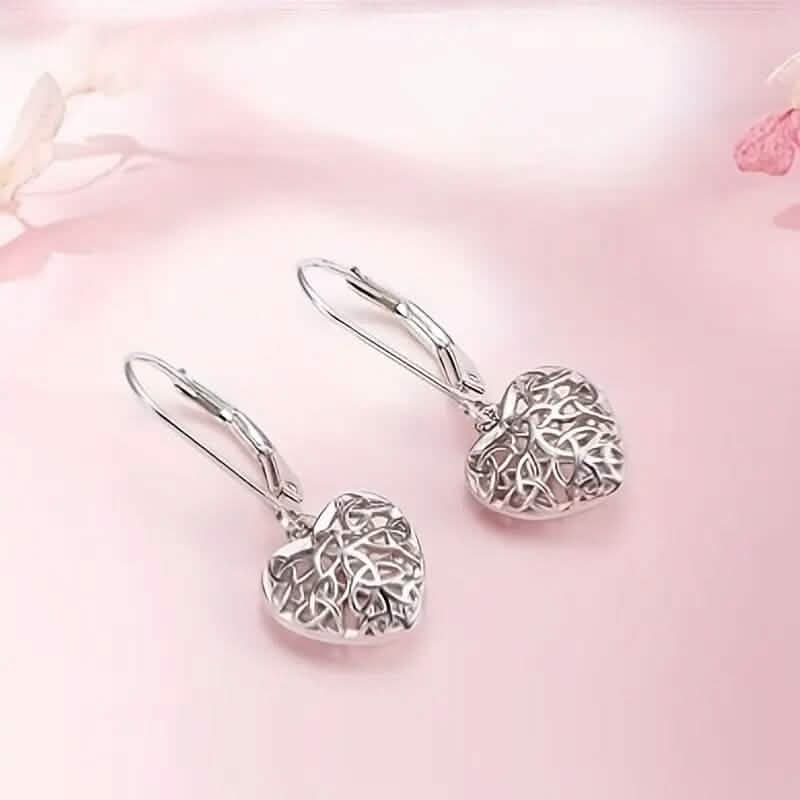 Exquisite Hollow Heart-Shaped Hoop Earrings by DailySale
