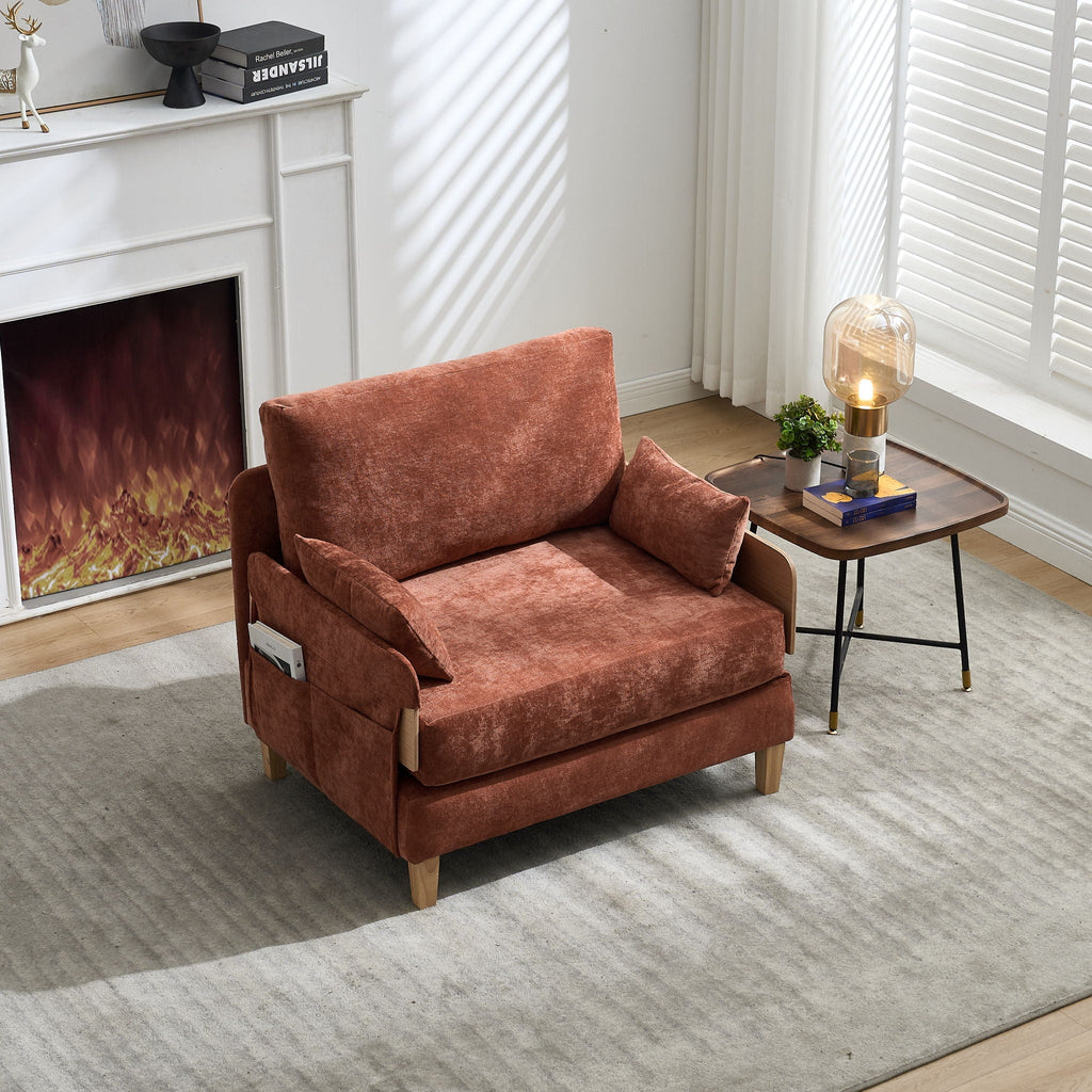Mid Century Modern Foldable Sofa Bed, 3 In 1 Convertible Sleeper With 3 Pillows by Unique Piece Furniture