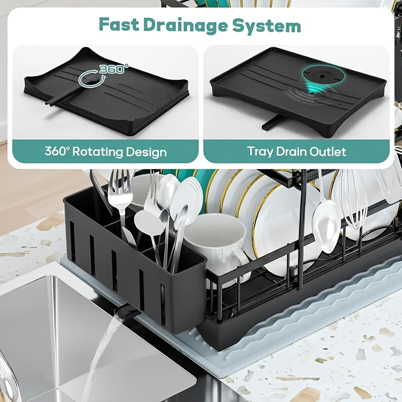 Black Metal Dish Rack – 2-Layer / 3-Layer by DailySale