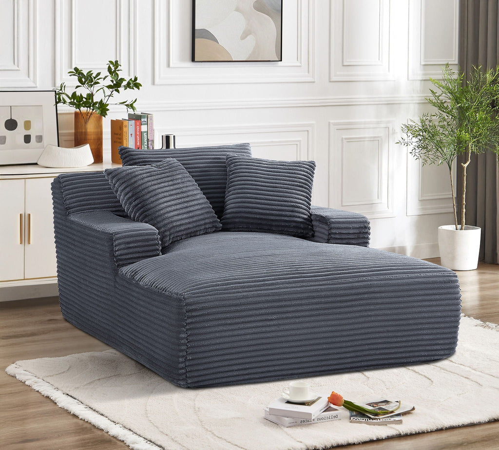 Cloudline - Oversized Chaise Lounge, Modern Comfy Couch With Full Foam Cushioning, Cozy Sleeper Sofabed by Unique Piece Furniture