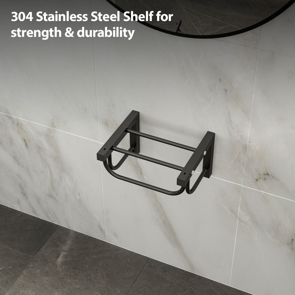Rectangular Bathroom Sink With Towel Bar & Faucet Hole, Wall Mounted - White by Unique Piece Furniture