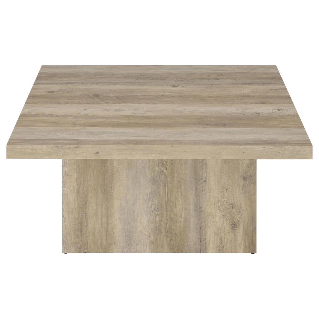 Devar Square Engineered Wood Coffee Table Distressed Pine by Unique Piece Furniture