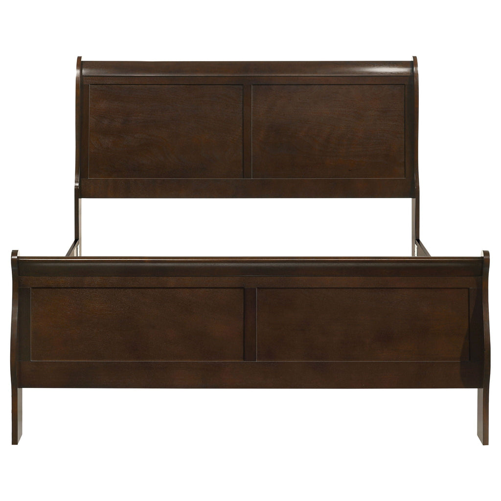 Louis Philippe Wood Queen Sleigh Bed Cappuccino by Unique Piece Furniture