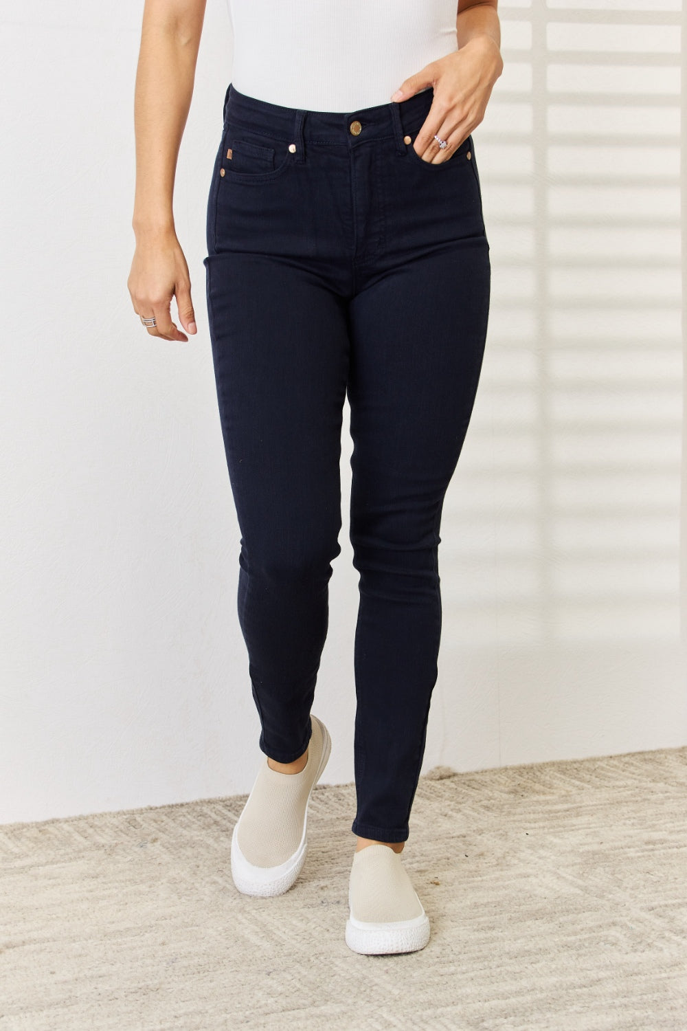 Judy Blue Full Size Garment Dyed Tummy Control Skinny Jeans by Wild and Free Boutique