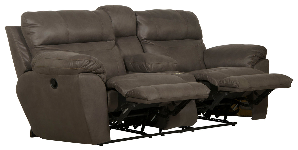 Atlas - Reclining Console Loveseat With Storage - Charcoal by Unique Piece Furniture