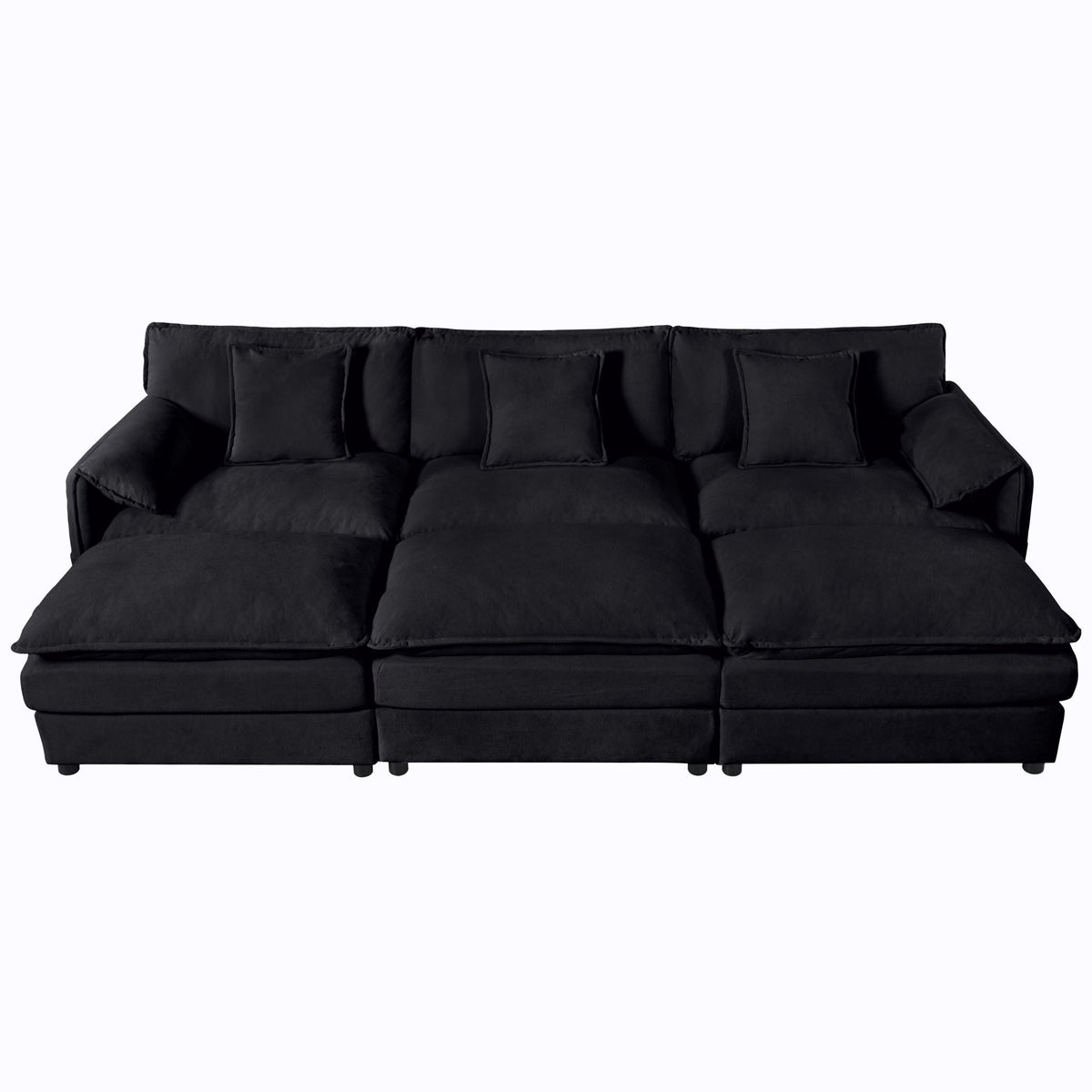 Modern Comfy Deep Seat Modular Sectional Sofa Cloud Couch With Ottoman by Unique Piece Furniture