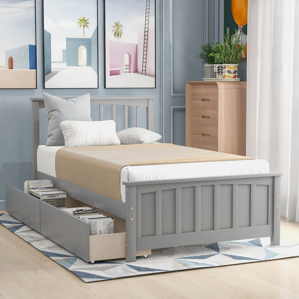 Platform Bed With Two Drawers by Unique Piece Furniture
