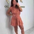 Elegant Solid Color Stringy Selvedge Waist Crew Neck Sleeveless Dress by Wild and Free Boutique