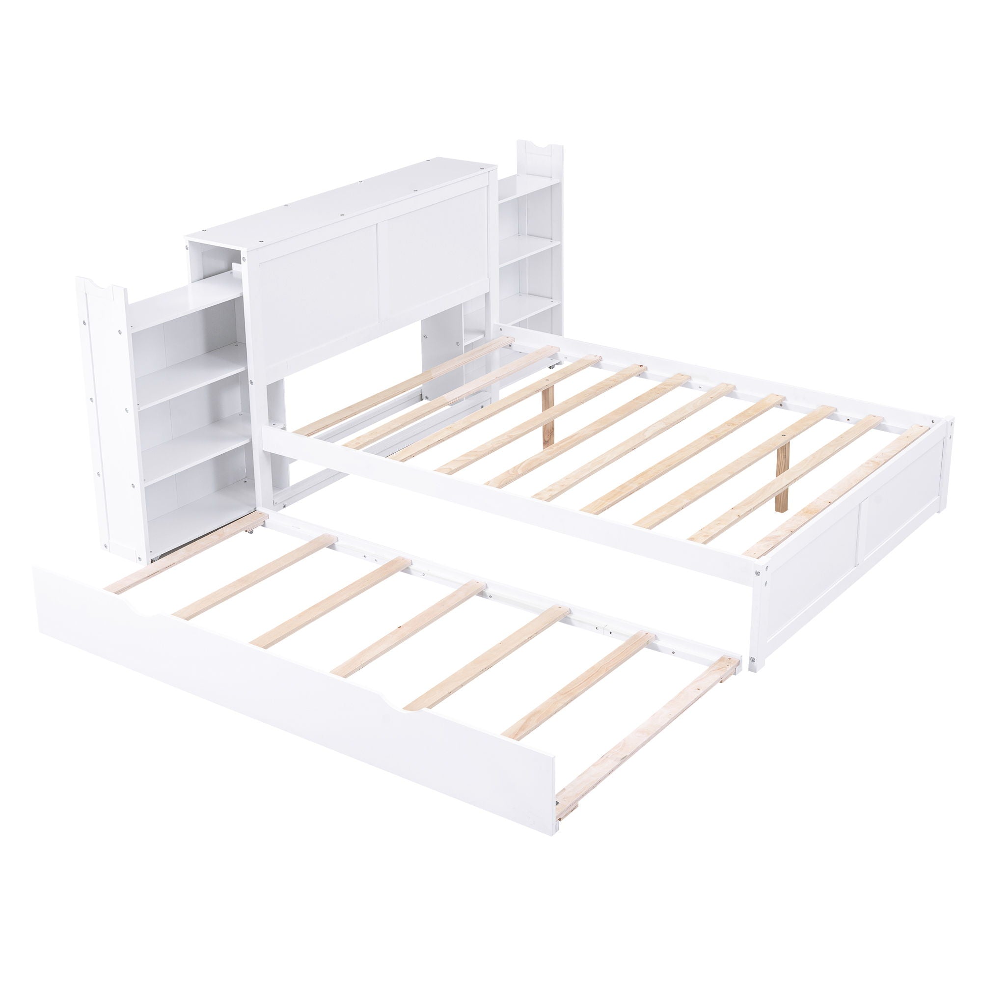 Storage Platform Bed With Pull Out Shelves And Trundle by Unique Piece Furniture