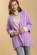 Umgee Full Size Cable Knit Open Front Long Sleeve Cardigan by Wild and Free Boutique