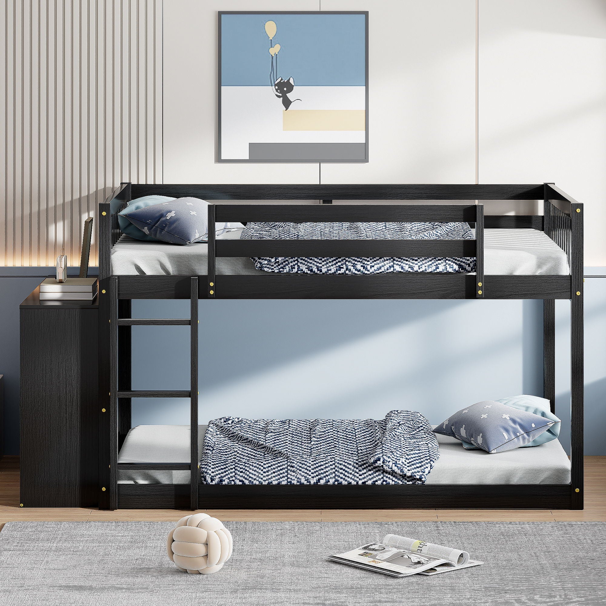 Bunk Bed With 4 Drawers And 3 Shelves by Unique Piece Furniture