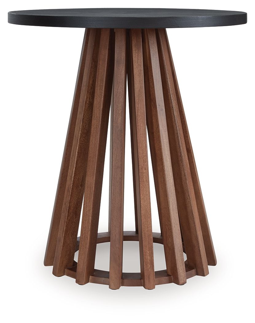 Kallari - Round End Table - Warm Brown / Black by Unique Piece Furniture