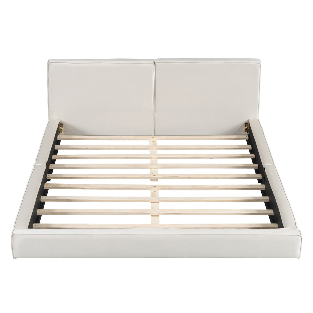 Upholstered Platform Bed, Grounded Bed With Solid Frame by Unique Piece Furniture