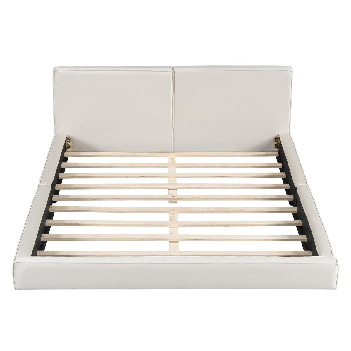 Upholstered Platform Bed, Grounded Bed With Solid Frame by Unique Piece Furniture