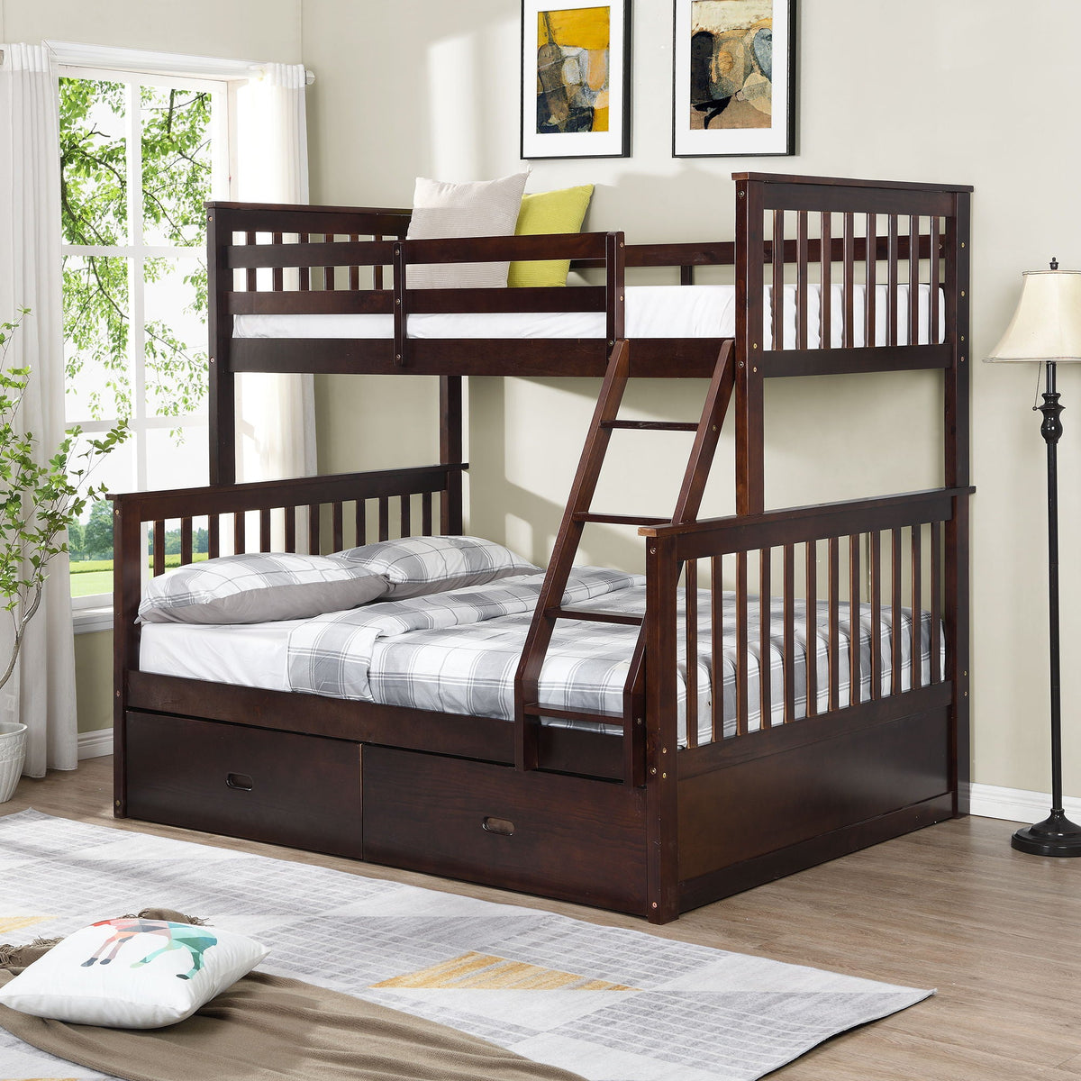 Bunk Bed With Ladder, And Safety Guard Rails by Unique Piece Furniture