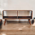 Curved Double Slot Media Unit - Dark Brown by Unique Piece Furniture