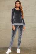 Round Neck Long Sleeve Loungewear Set with Pockets by Wild and Free Boutique
