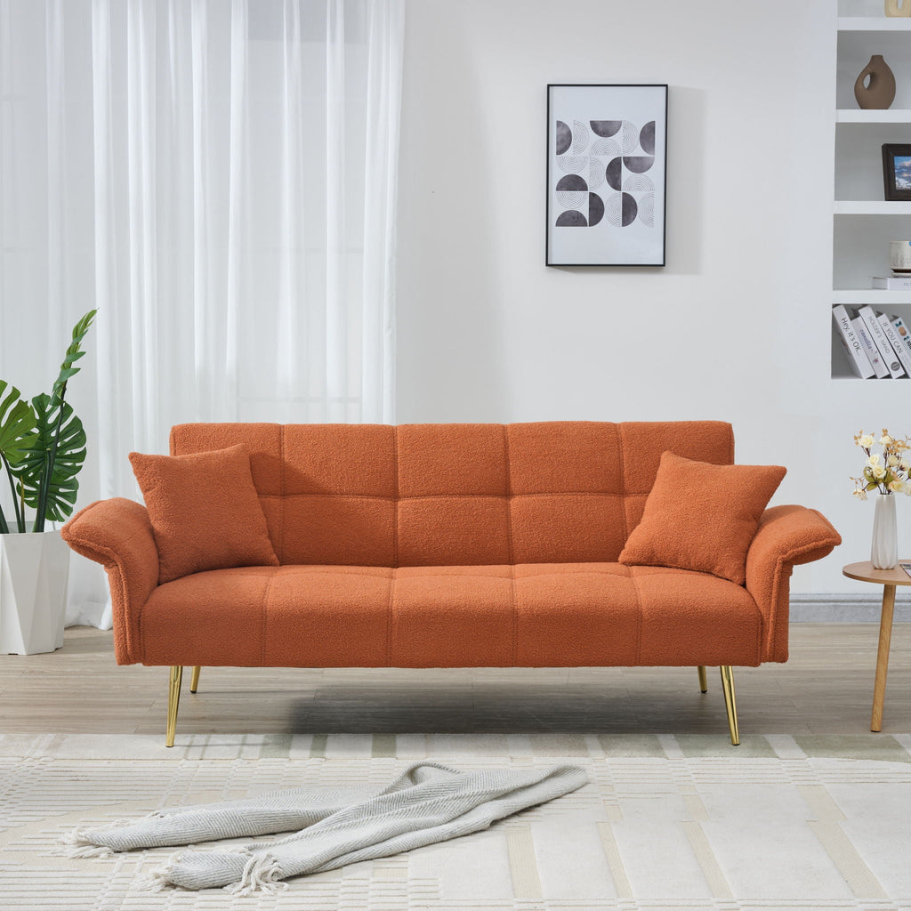 Convertible Double Futon Sofa Bed With Folding Armrests For Living Rooms by Unique Piece Furniture