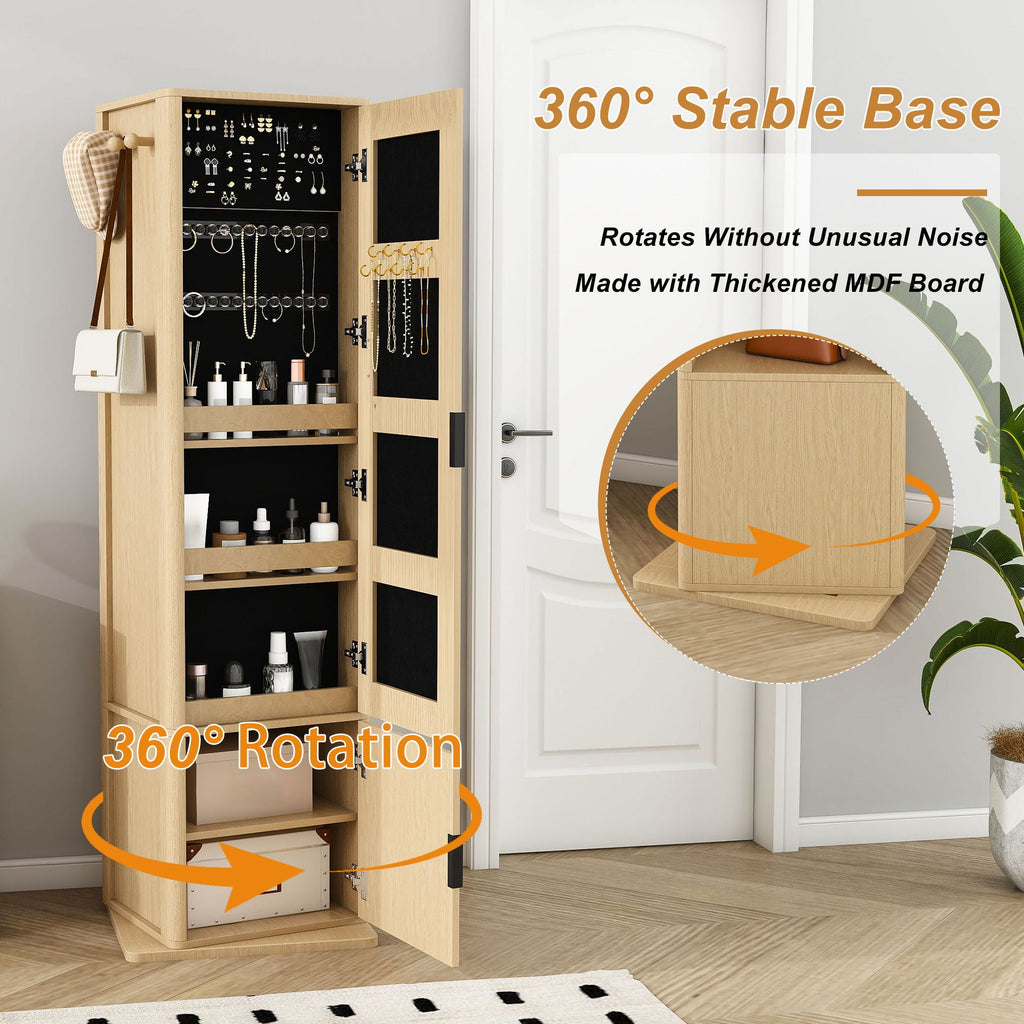 360° Rotating Makeup Cabinet With Full Length Mirror by Unique Piece Furniture