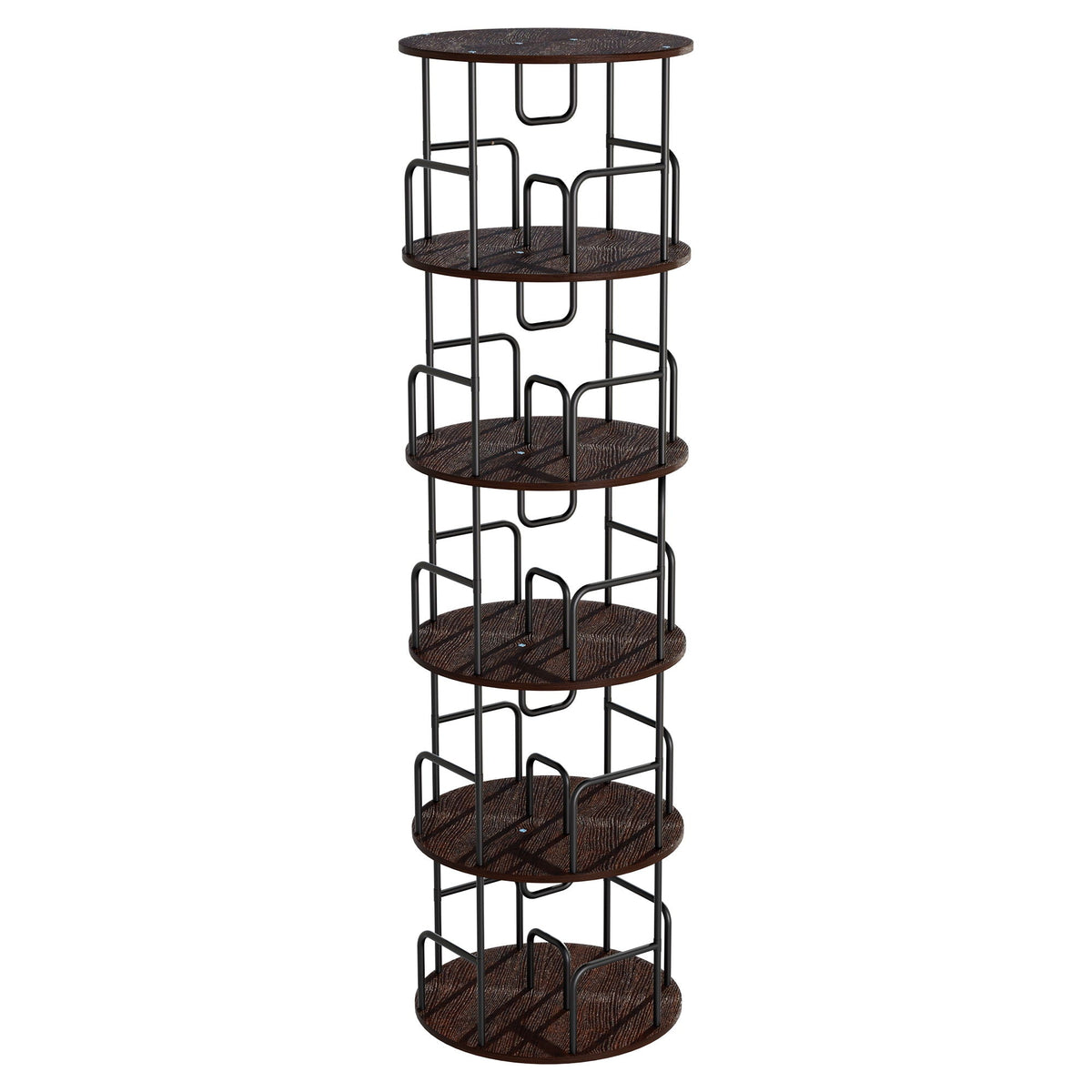 Rotating Bookshelf Tower 5 Tier Spinning 360 Degree Revolving Storage Shelf by Unique Piece Furniture
