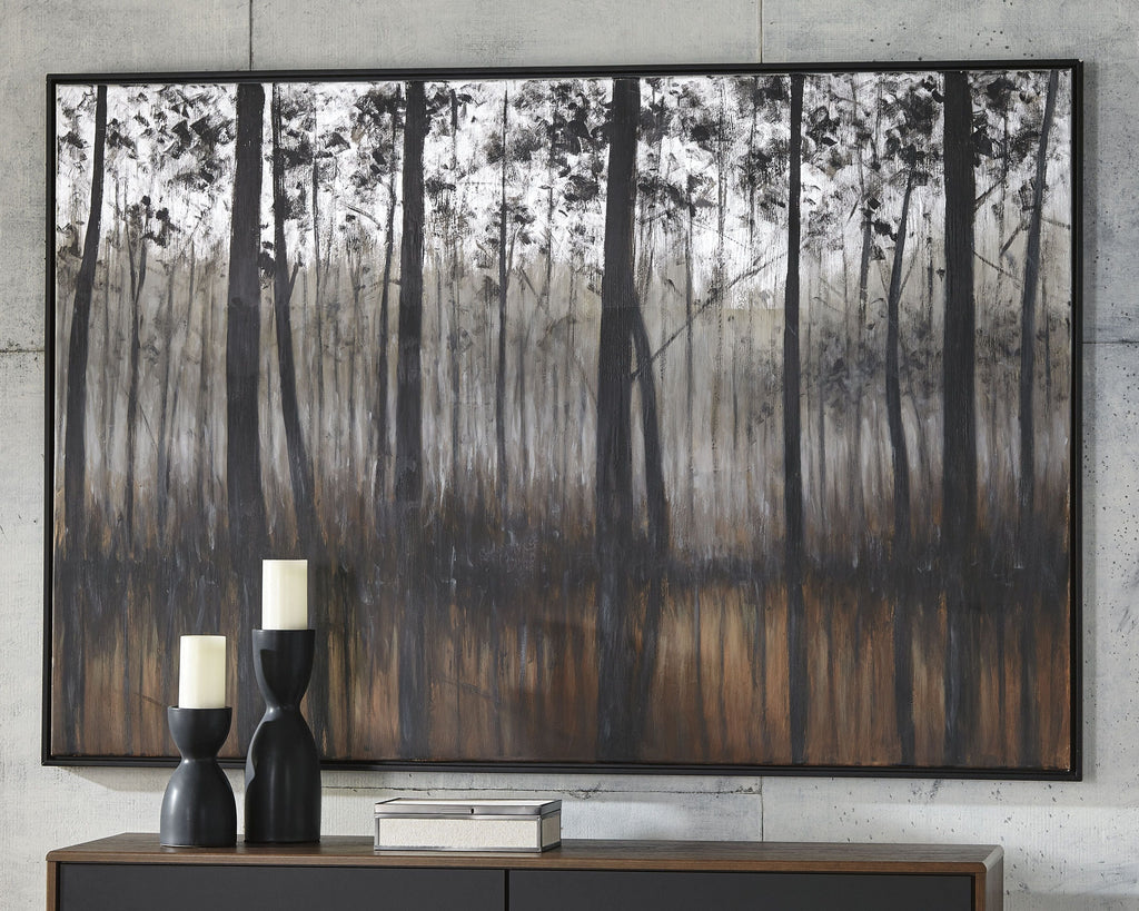 Philyra - Wall Art - Black / Orange / Silver by Unique Piece Furniture