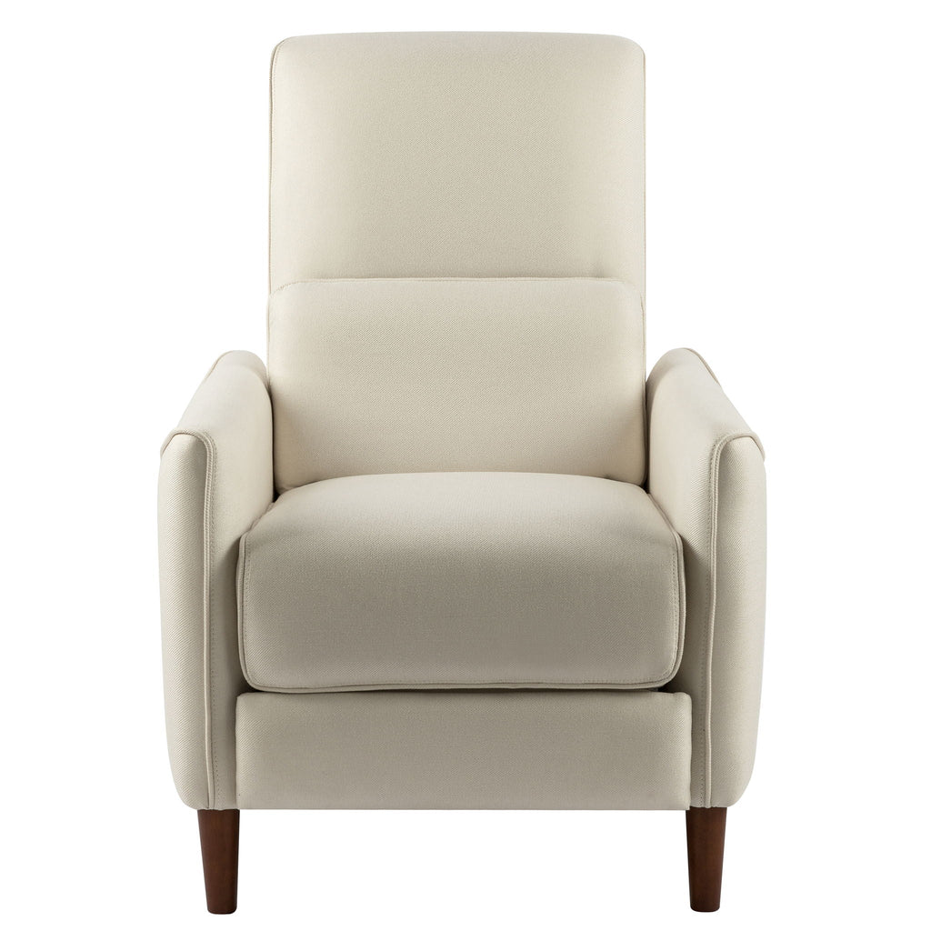 Upholstered Push Recliner Chair With Rubber Wood Legs For Living Room by Unique Piece Furniture
