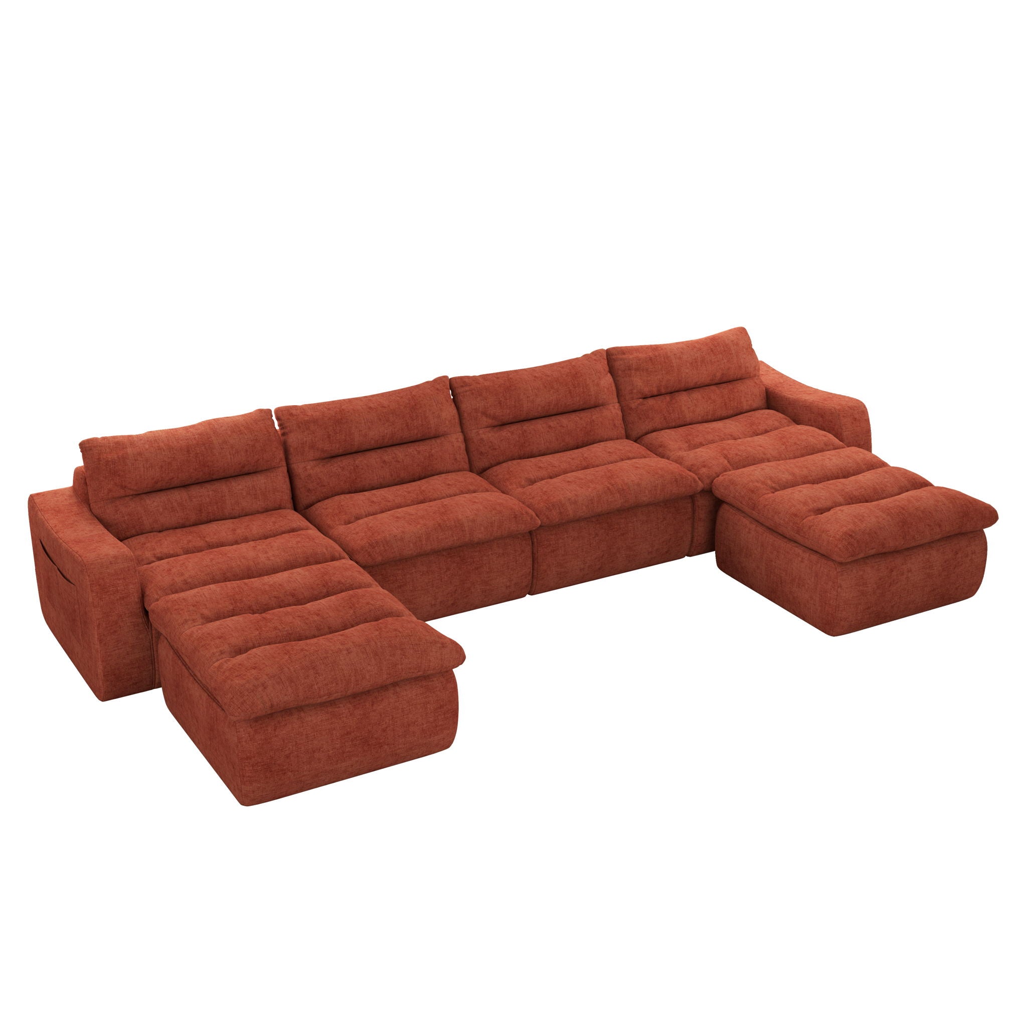 Modern L Shaped Modular Beanbag Sofa, Comfortable Lazy Style, Compression Sponge And Cloth by Unique Piece Furniture