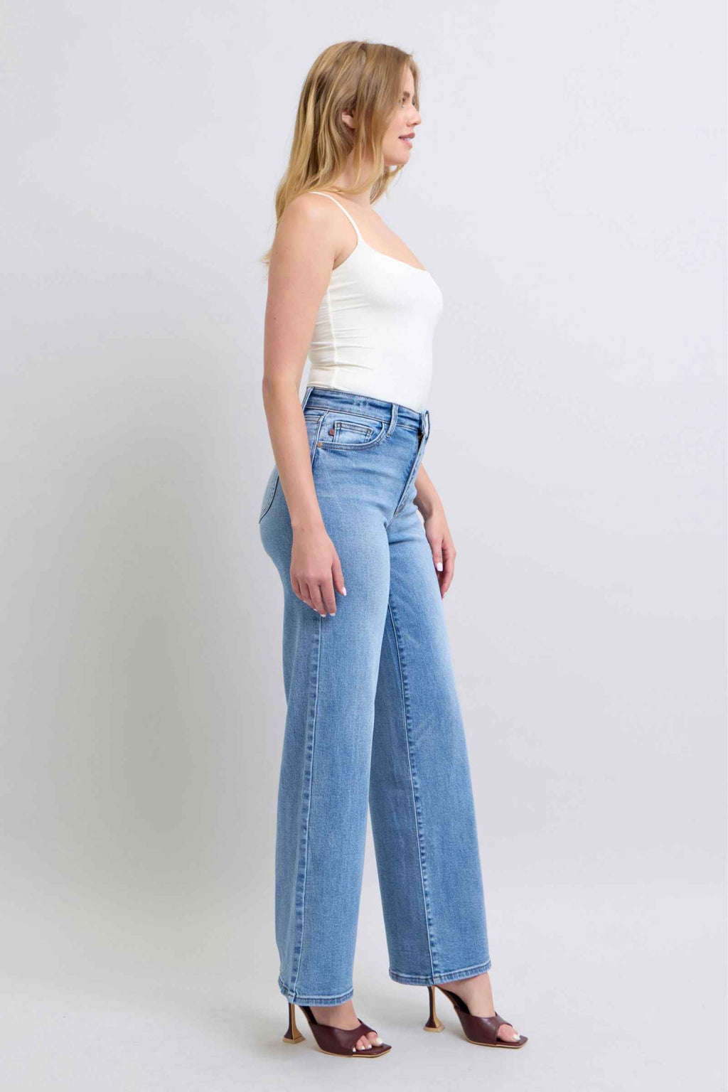 Judy Blue Full Size Wide Leg Jeans with Pockets by Wild and Free Boutique