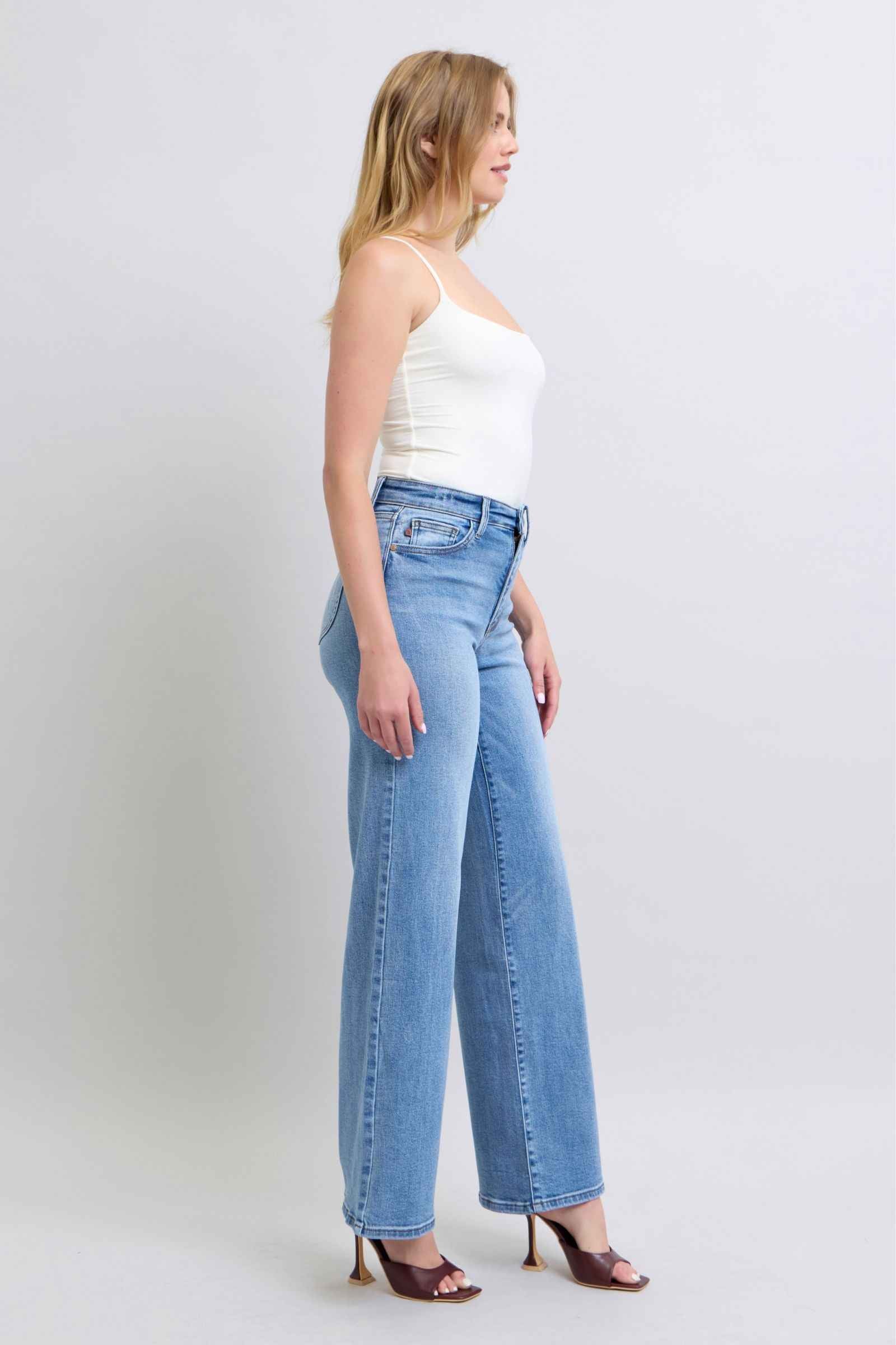 Judy Blue Full Size Wide Leg Jeans with Pockets by Wild and Free Boutique